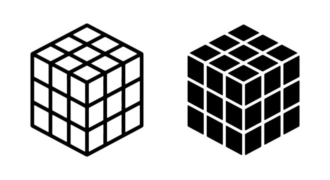 Isometric 3x3 cube grid
