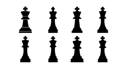 Set of black chess king pieces © PURE VECTOR WORK