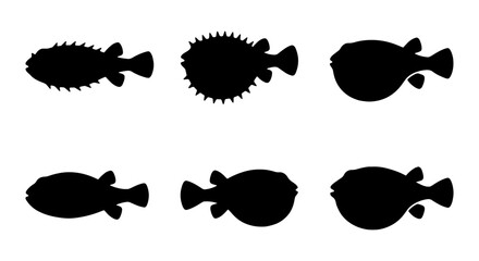 Set of puffer fish silhouettes © PURE VECTOR WORK