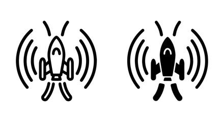 Rocket launch icon set, space ship taking off symbol, vector illustration © PURE VECTOR WORK