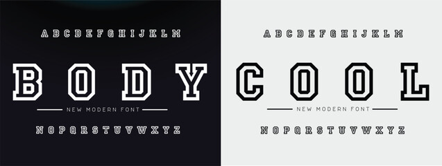 Abstract thin line font alphabet. Minimal modern fashion fonts and numbers. Typography typeface uppercase lowercase and number. vector illustration © Kitti_Pie