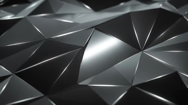 Abstract dark geometric background with sharp edges and light reflections