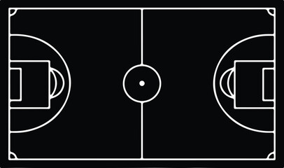 Silhouette vector of a professional soccer field pitch layout design © AbuSadat