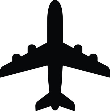 Silhouette vector of a commercial airplane flying in the sky design