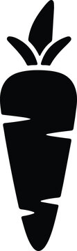 Silhouette vector of a fresh organic carrot vegetable root design