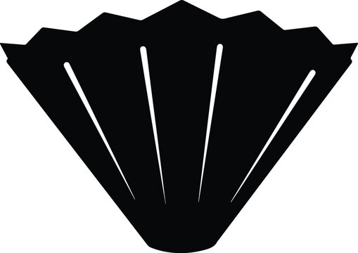 Silhouette vector of a folding hand fan for traditional design