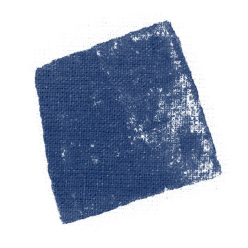 Blue block print png in uneven square shape sticker