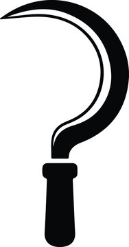 Silhouette vector of a traditional curved sickle hand tool design