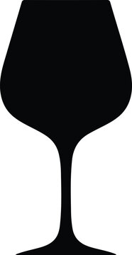Silhouette vector of elegant wine glass for luxury drink design