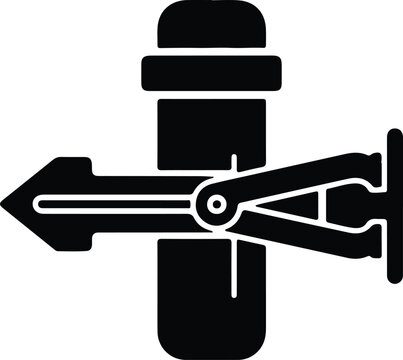 Silhouette vector of industrial pipe valve and plumbing system design