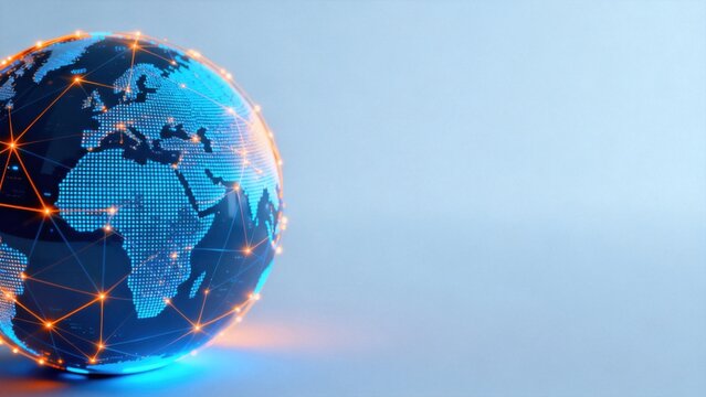 Digital globe with network connections