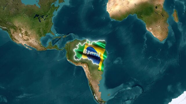 4K Brazil Map Animation with Flag by After Effects Cinematic Political & Geographic Motion Graphics Loop
