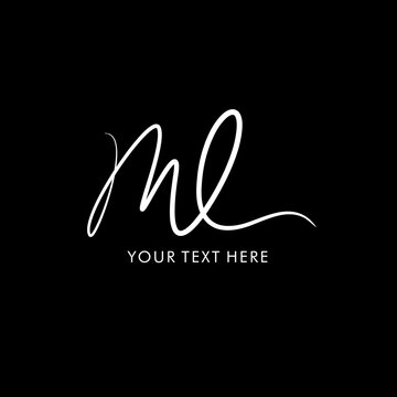 ML Logo, ML Initials, ML Monogram, ML Letters, Elegant Handwritten Monogram Initials, Signature Logo Design