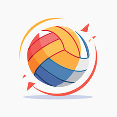 Fototapeta premium Volleyball Icon with Dynamic Motion Lines