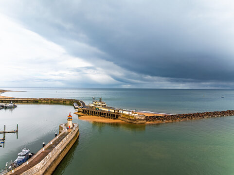Port of Ramsgate from a drone, Ramsgate, South-East England