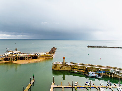 Port of Ramsgate from a drone, Ramsgate, South-East England