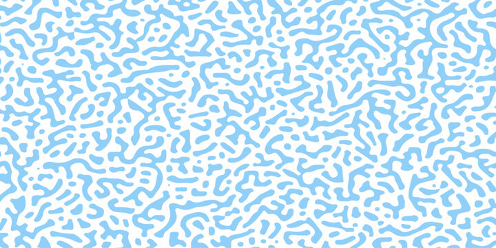 Abstract turing pattern background in light blue and white color with organic turing design squiggles and lines. high-quality seamless organic turing pattern in light blue and white