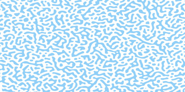Abstract turing pattern background in light blue and white color with organic turing design squiggles and lines. high-quality seamless organic turing pattern in light blue and white