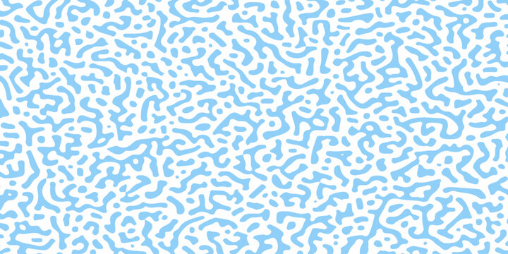 Abstract turing pattern background in light blue and white color with organic turing design squiggles and lines. high-quality seamless organic turing pattern in light blue and white