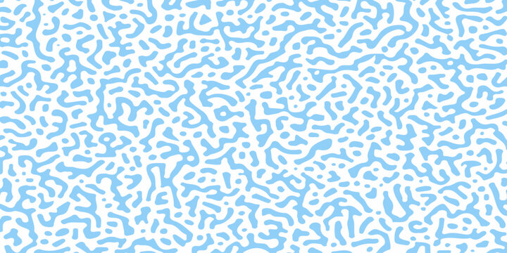 Abstract turing pattern background in light blue and white color with organic turing design squiggles and lines. high-quality seamless organic turing pattern in light blue and white