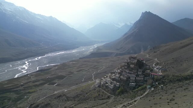 Key Monastery with hill view