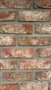 Rustic red brick wall texture background, old vintage brickwork backdrop for loft interior design