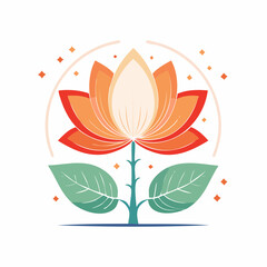 Obraz premium Stylized Lotus Flower Illustration