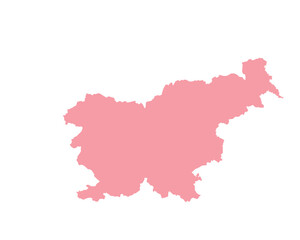 Fototapeta premium Map of Slovenia, sign silhouette. World Map Globe. Vector Illustration isolated on white background. Europe continent.