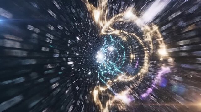 Abstract Cosmic Wormhole Travel Through Space and Time.
