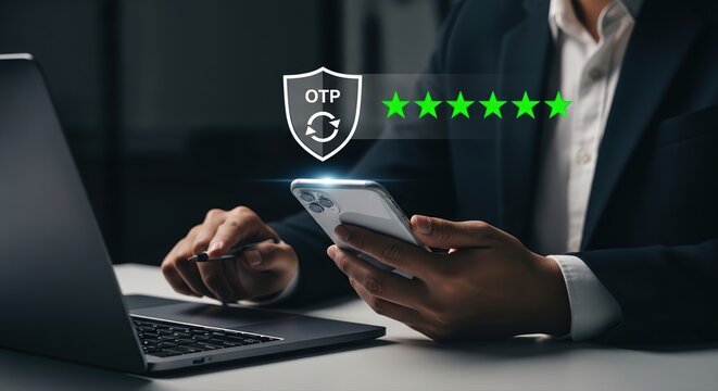 OTP Authentication Security with Five-Star Rating on Smartphone and Laptop in Business Environment
