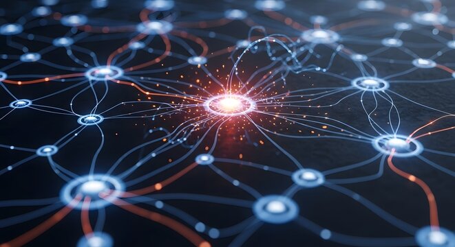 Network of neurons connected in a branching biological pattern for science and medical design
