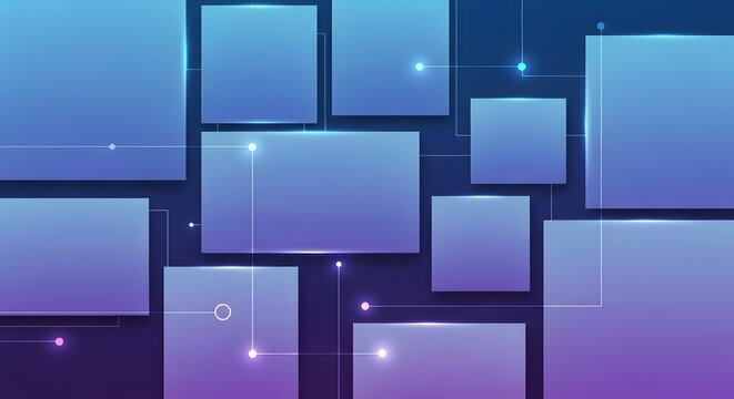 Wall of squares on a purple background in a modern geometric abstract pattern