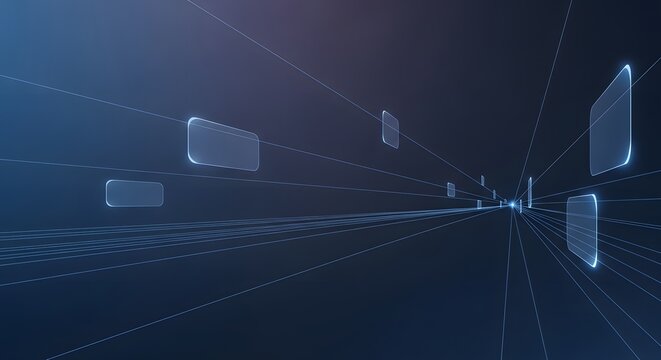 Abstract futuristic background with lines and squares digital pattern high tech design