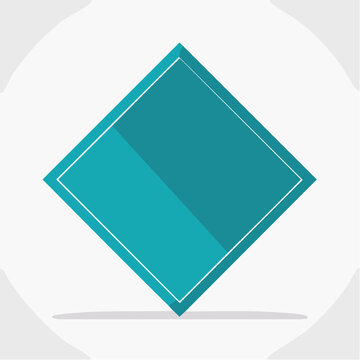 Teal Diamond Shape with Shadow