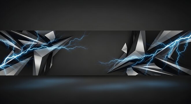 Abstract lightning background with 3D effect vector energetic electric burst design