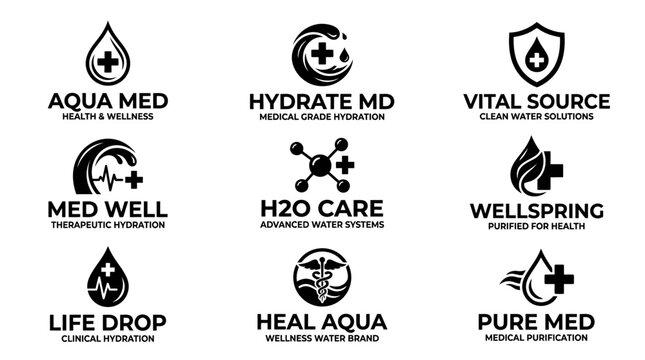 Water Drop Logos Health Medicine.