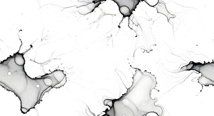 Naklejka premium Abstract Monochrome Ink Splatter Texture Background.