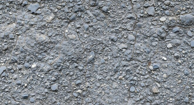 Rough textured surface of dark gray gravel and small stones.