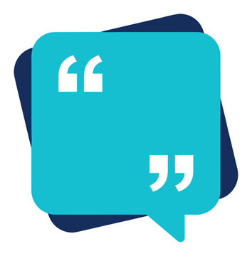 Blue speech bubbles overlay with quotation mark symbols representing communication and dialogue on transparent background