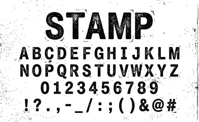 Distressed alphabet stamp typography © mr shaikh