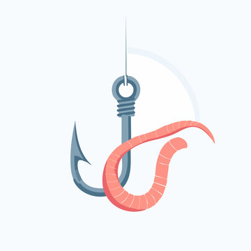 Fishing Hook with Worm Bait