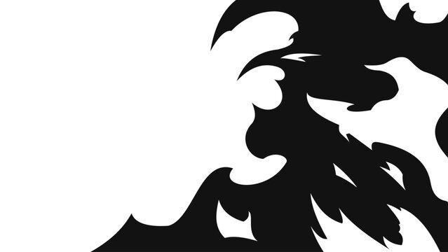 Abstract black flame burst isolated on transparent background. Dynamic anime style energy effect with sharp organic curves, flowing fire shapes, and dramatic motion impact.