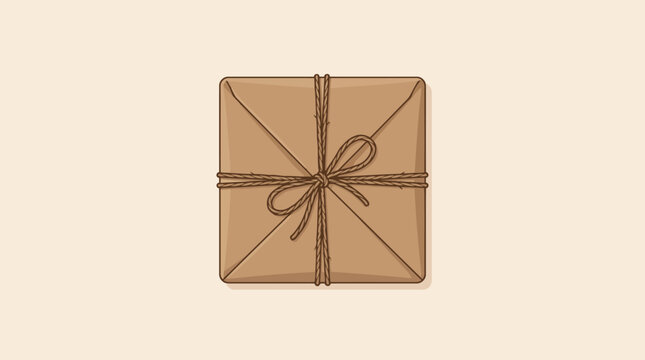 Brown paper package tied with string and bow.