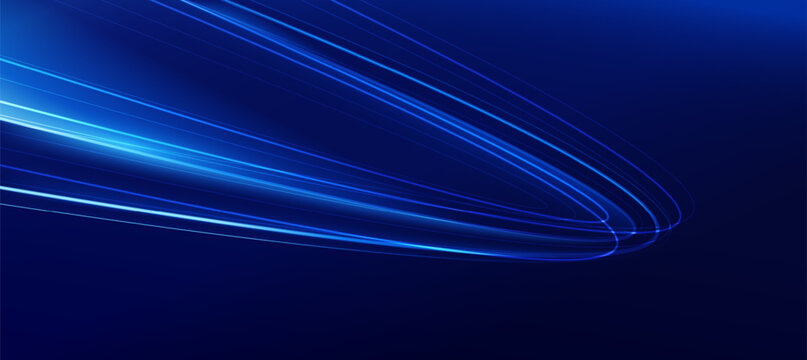 Abstract Digital Data Flow With Blue Lines Technology banner Background