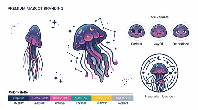 Premium Mascot Spanning with Color Variations.