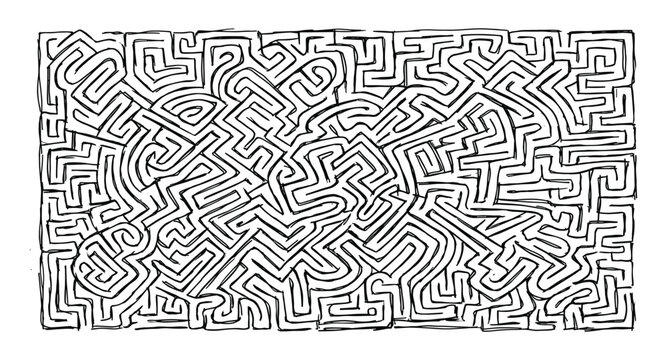 Complex abstract maze pattern for puzzle and challenge.