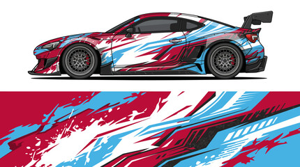 Colorful Racing Car with Dynamic Paint Design. © Wahyu