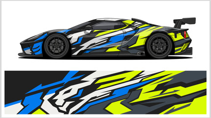 Obraz premium Colorful racing car with dynamic design elements.