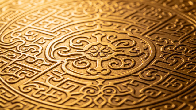 chinese traditional gilt bronze pattern design