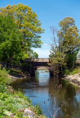 Fototapeta premium Indian River in downtown Clinton, Connecticut (CT)